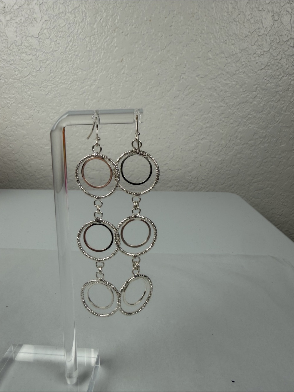 Silver Multi-Hoop Dangle Earrings -